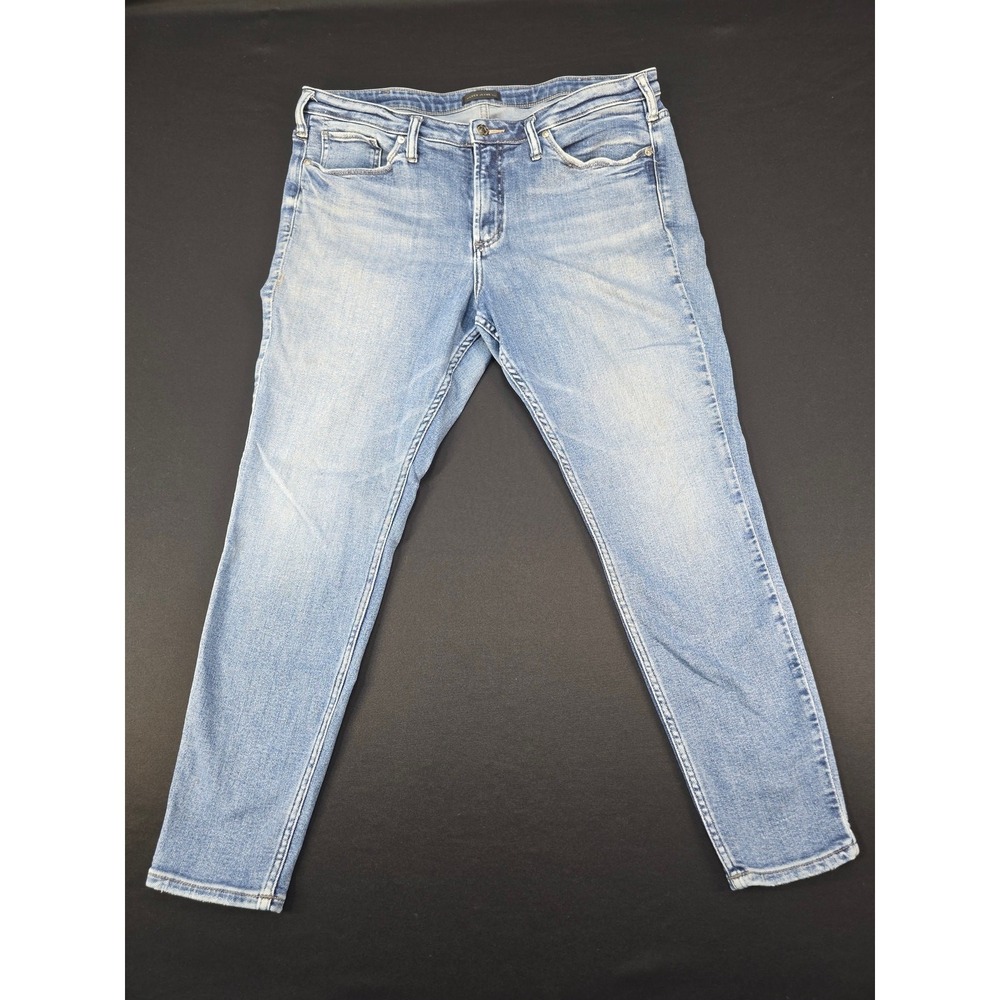 Silver Jeans Co Most Wanted Skinny Jeans Women Sz16 L29 Light Wash Stretch Denim